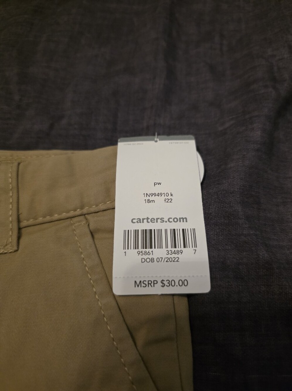 Carter's Boys Khaki Cargo Pants - Brown